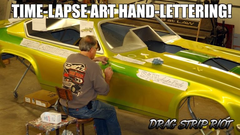 Time Lapse Hand Lettering Pinstriping Gold Leaf Airbrush Vega Funny Car Nostalgia Drag Racing Videos