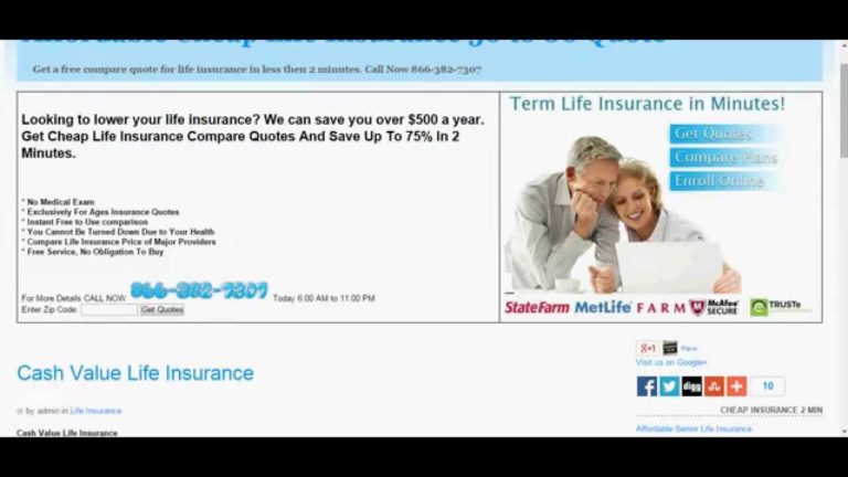 Cash Value Life Insurance Policy At Cheap Rates