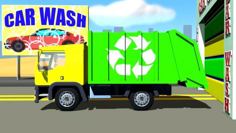 Garbage Truck – Car Wash – Vehicles For Kids