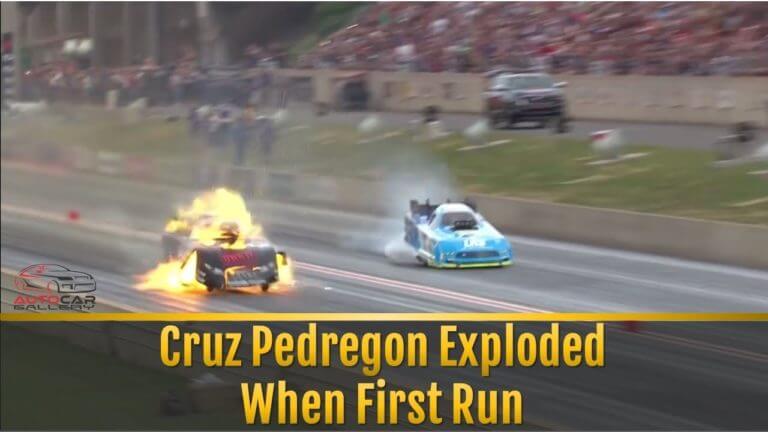 The new NHRA Funny car, Cruz Pedregon, exploded when first run in Denver