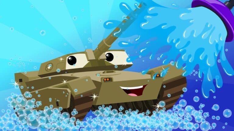 army tank | kids car wash | car cartoon for children | kids channel | videos for kids
