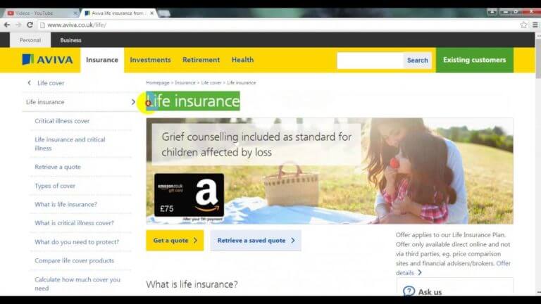 Aviva Life insurance From UK