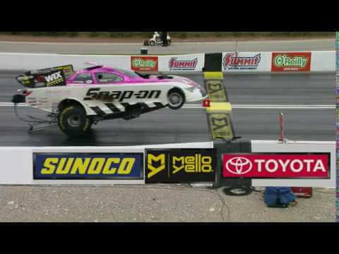When a NHRA Funny Car crosses the line Airborne !!