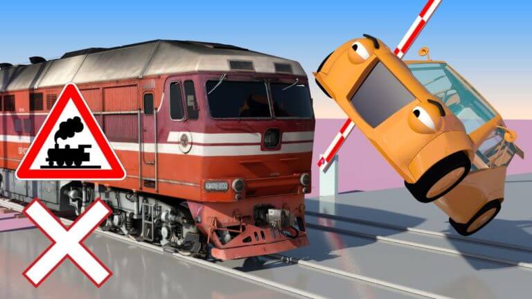 VIDS for KIDS in 3d (HD) – Train, Cars and Railroad Crossings Crashes 1 – AApV
