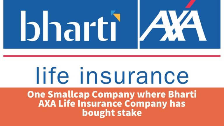 One Smallcap Company where Bharti AXA Life Insurance Company has bought stake