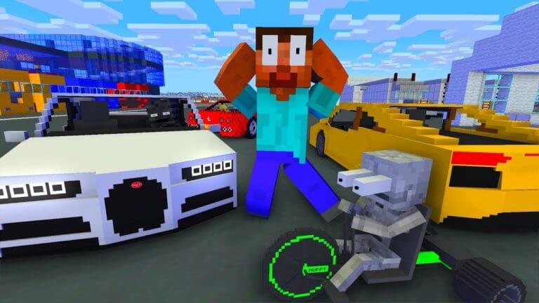 Monster School : RACING CAR Challenge – Minecraft Animation