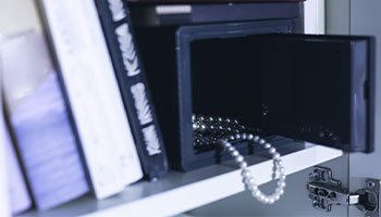 jewelry inside of an open safe